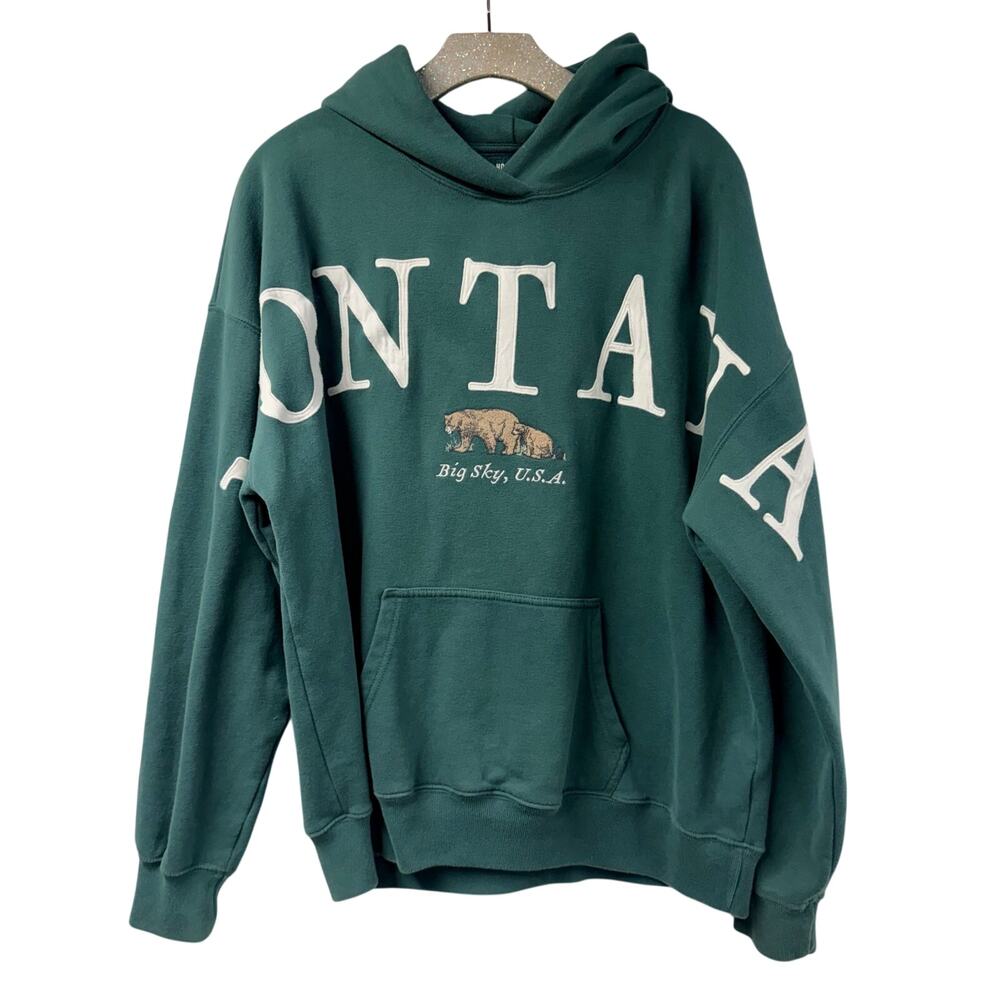 Big Sky Montana Hoodie Hollister Medium Sewn Pullover Oversized Bears Sewn
